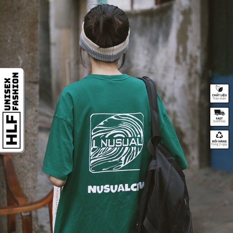 Áo thun tay lỡ unisex nam nữ UNUSUAL, áo phông nữ form rộng HLFashion