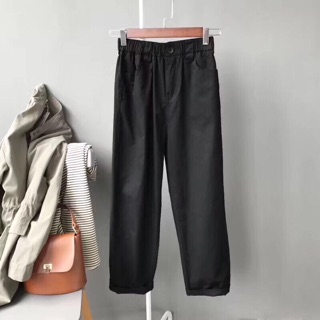 Quần baggy thô nữ cúc trước