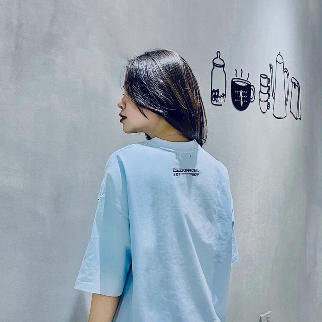 Áo thun 𝑭𝒓𝒆𝒆𝒔𝒉𝒊𝒑 Áo nữ tay lỡ freesize phông form rộng dáng Unisex L21, mặc lớp,nhóm,cặp in chữ SLYDER màu xanh dương.