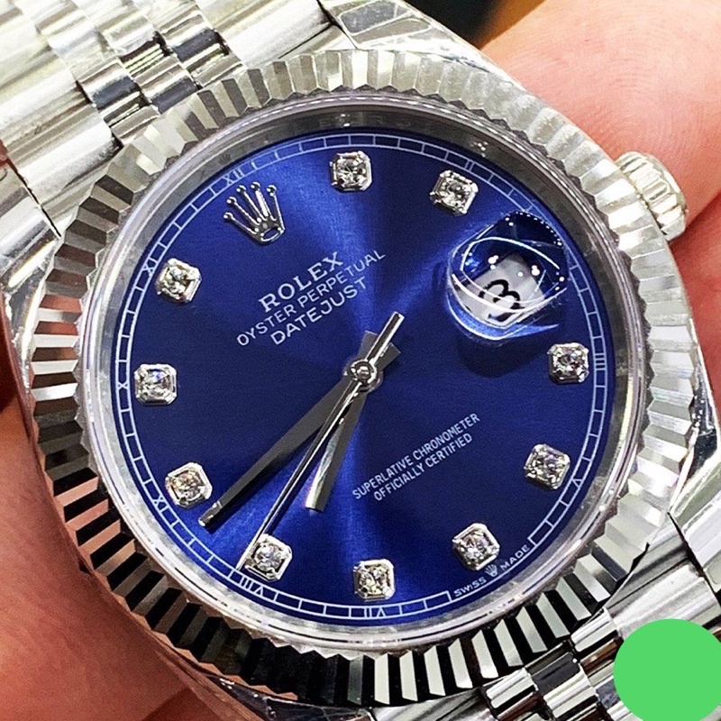 Đồng hồ cơ nam R0LEX automatic mặt xanh viền băm chống nước