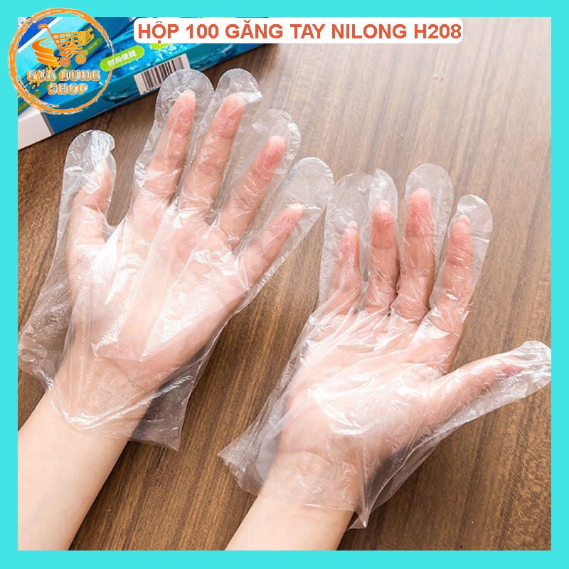 Găng Tay Nấu Ăn Hộp 100 Cái Bao Tay Dùng 1 Lần H208 Siêu Dai Siêu Tiện Dụng