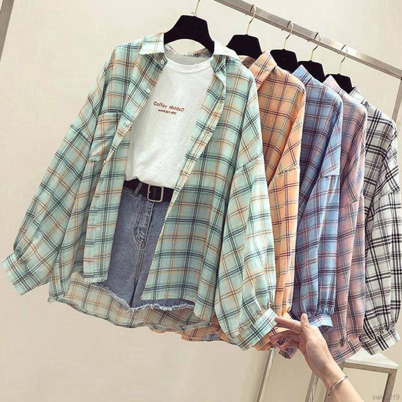 Áo Sơ Mi Tay Dài Cổ Bẻ Hoạ Tiết Ca Rô Cho Phái Nữ | BigBuy360 - bigbuy360.vn