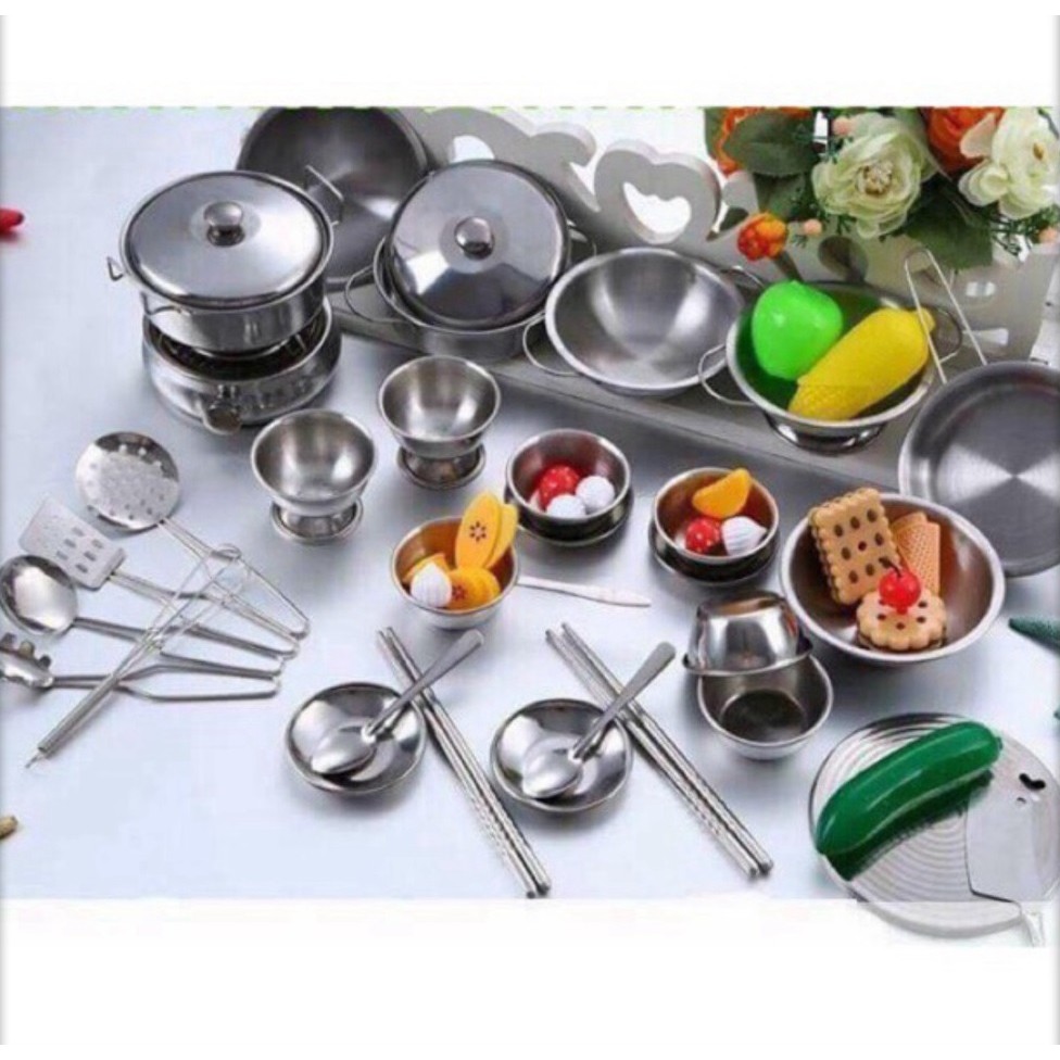 Bộ đồ chơi nấu ăn inox