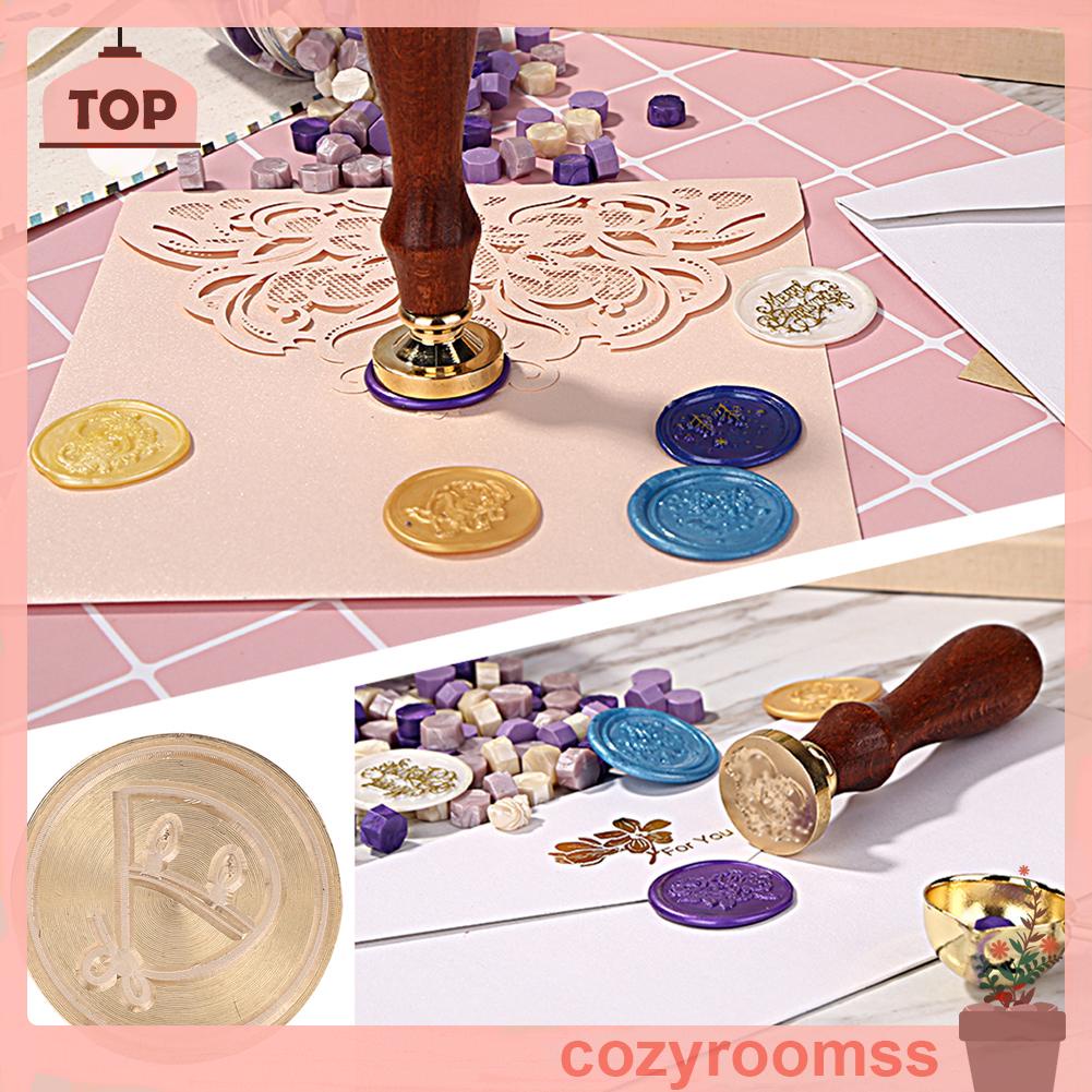 Con Dấu Sáp Đầu Tròn In Chữ Cái Bằng Đồng Trang Trí Thủ Công