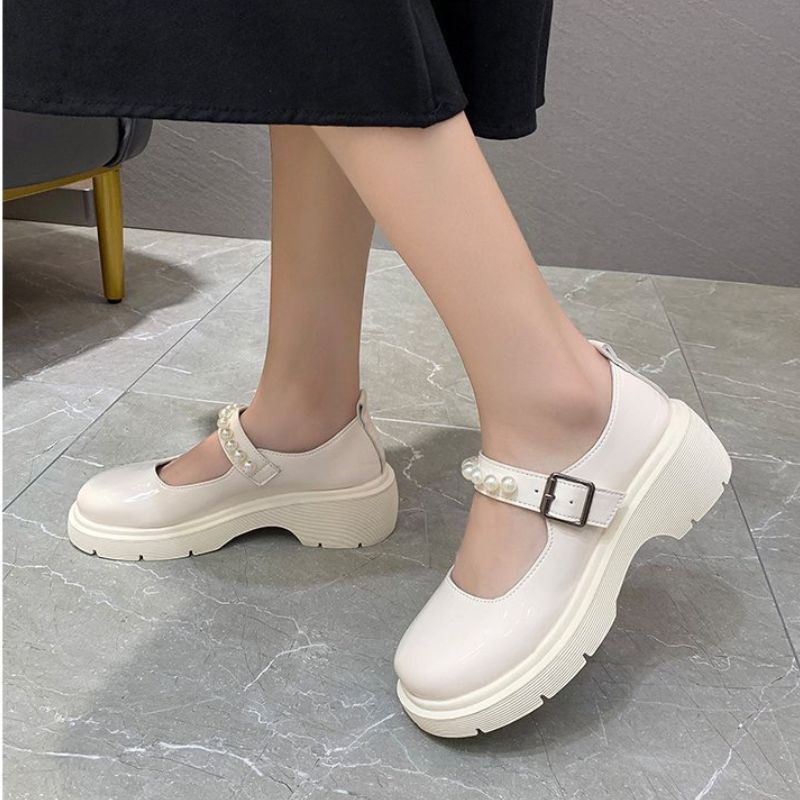 Giày Da Nữ GN31 Giày LOLITA Nữ Cao Cấp Da Mền Phong Cách Hàn Quốc Quai Cài Đế Cao Cá Tính Trẻ Trung Năng Động Hot 2022