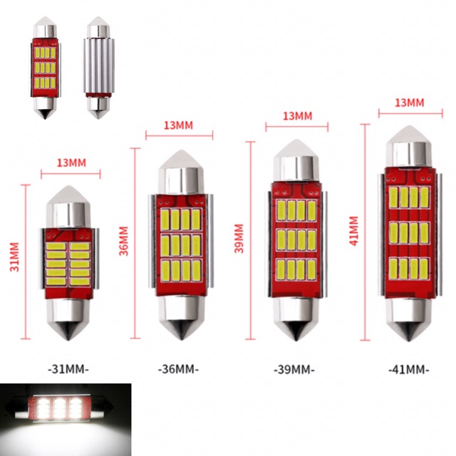 Đèn Led Nội Thất Ô Tô 31mm, 36mm, 39mm, 41mm