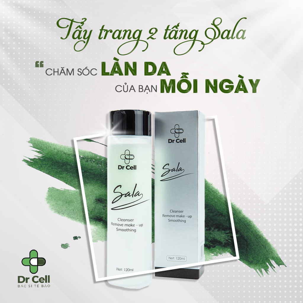 Tẩy trang 2 tầng Sala hổ trợ loại bỏ lớp trang điểm, bụi bẩn và chất bã nhờn trên da 120ml - Dr Cell