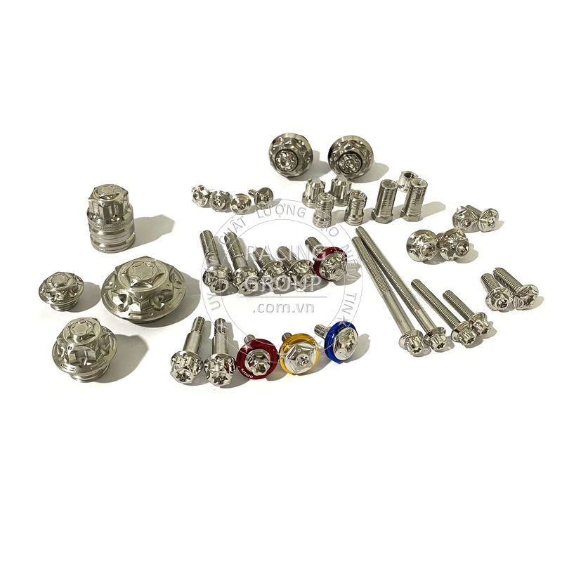Ốc Salaya 5li15, 5li20 đầu dù gắn mão chắn gió và đồng hồ Winner X, Sonic và áo honda các loại xe và nhiều vị trí khác