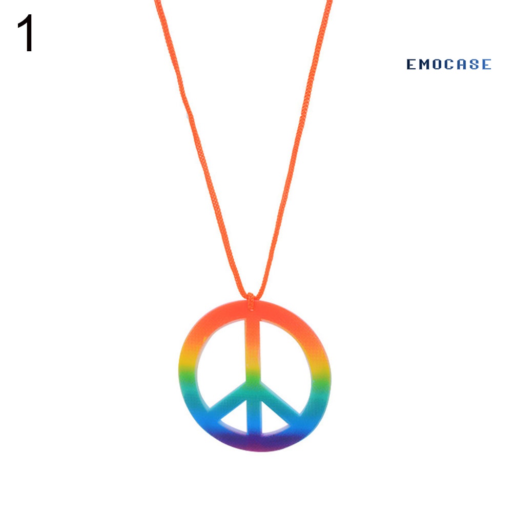 Bộ Vòng cổ + Bông Tai Biểu Tượng Hòa Bình Nhiều Màu Trang Trí Tiệc Halloween