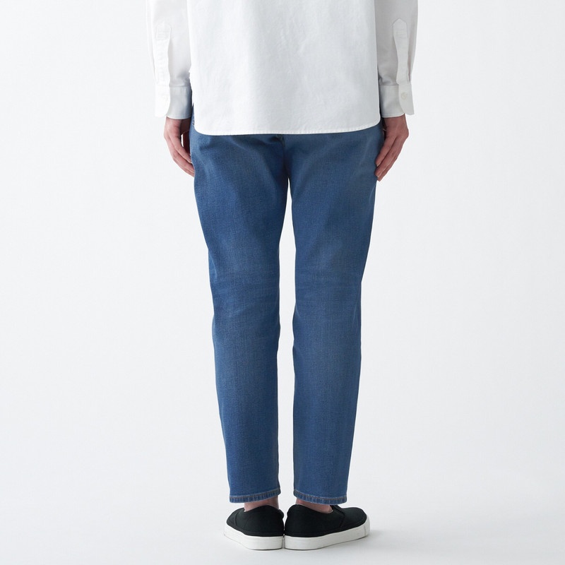Muji Quần Nữ Denim Boyfit Co Giãn 4 Chiều