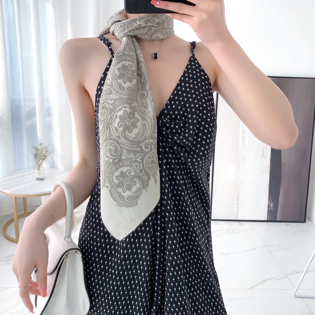 Khăn choàng vuông bằng lụa nhân tạo mềm mại 90cm 35.4&quot; thời trang dành cho nữ WJ1007-05