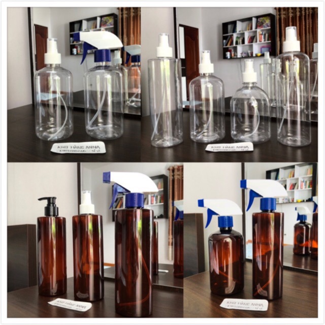 [chai lọ nắp xịt phun sương ] CHAI NHỰA XỊT NƯỚC TRONG SUỐT 500ml - BÌNH NHỰA LỚN xịt kính , xịt tóc bamber