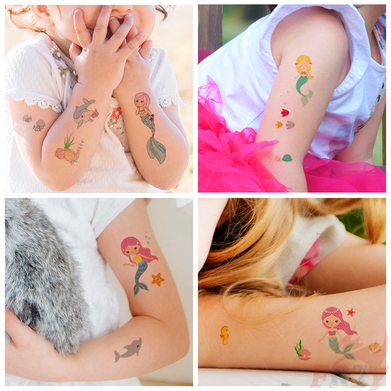 1 Tờ ❤ Hình Xăm Dán Tạm Thời Hình Nàng Tiên Cá Đẹp Mắt ❤ Hình Xăm Dán Tạm Thời Chống Nước Quyến Rũ