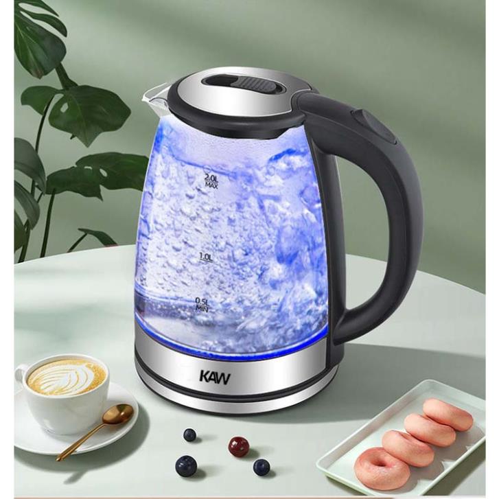 Ấm siêu tốc thủy tinh Rapido 2L - Ấm đun nước thủy tinh KAW - Hàng cao cấp - An toàn khi sử dụng - Bảo Hành chính hãng