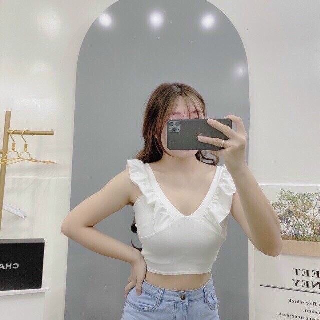 Áo Croptop Cổ Trụ Cuốn Biên-Áo croptop nữ tay dài kiểu ôm polo có cổ bigsize thun body Xakura