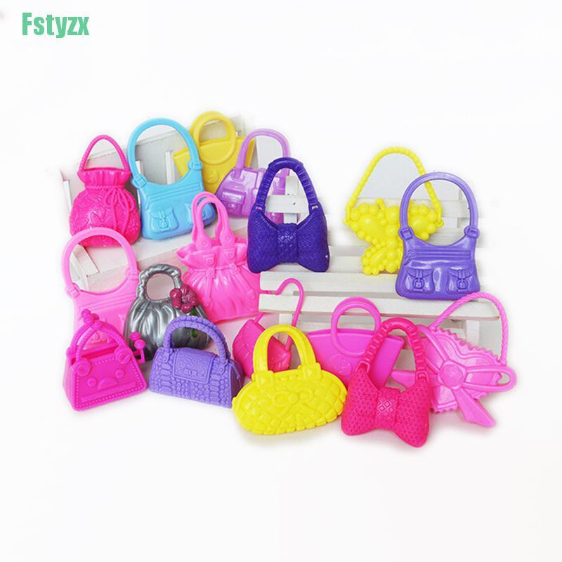 fstyzx Mix 10pcs Hand Bag Shoulderbag For Barbie Doll Accessory Style Random