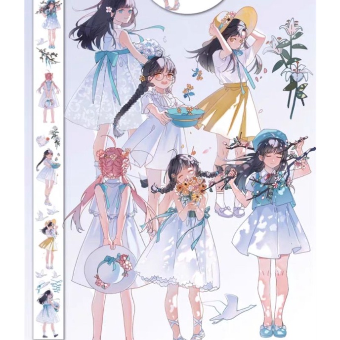 Băng Washi tape 5x70cm nhà BOBOGD họa tiết cô gái