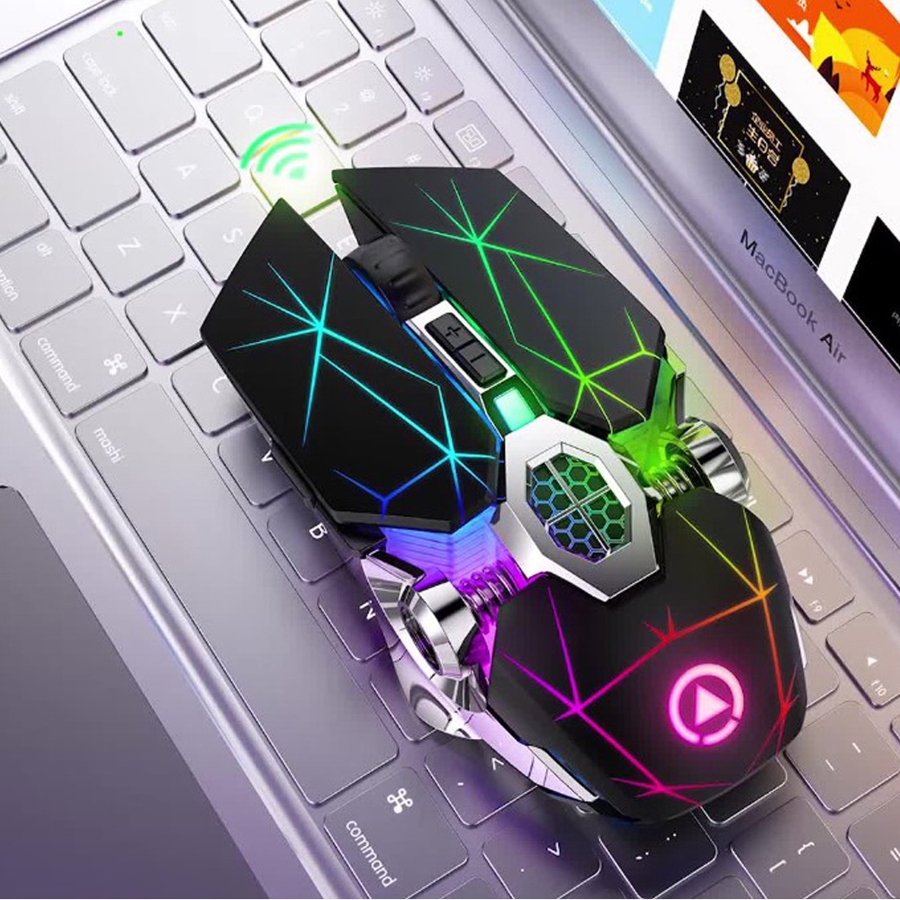 Chuột Máy Tính Không Dây Gaming Sạc Pin Chính Hãng YINDIAO A7 Led RGB Click Không Gây Tiếng Ồn