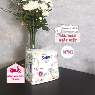 Combo 10 khăn giấy ăn vuông coop select 100 tờ 33x33cm cao cấp tiện lợi