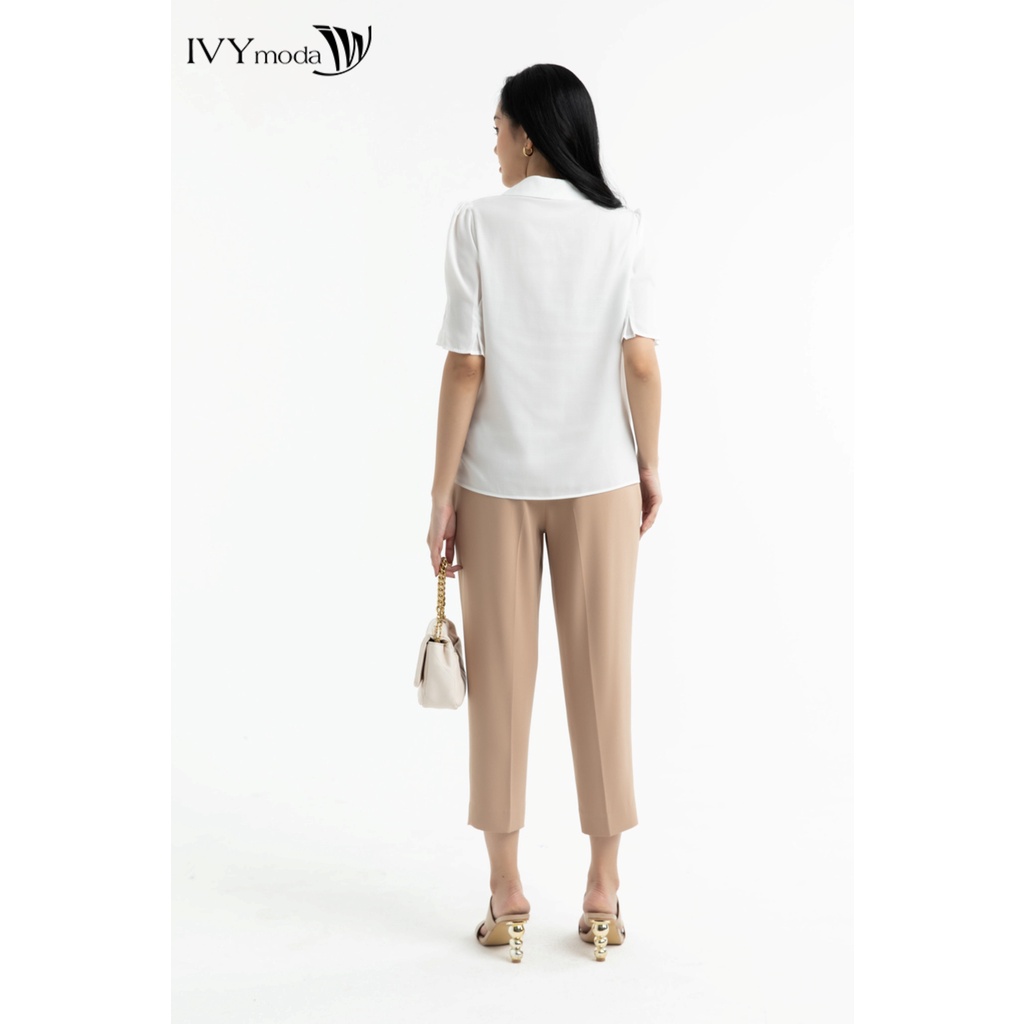 Áo sơ mi lụa nữ cổ bẻ 2 ve IVY moda MS 16M7400