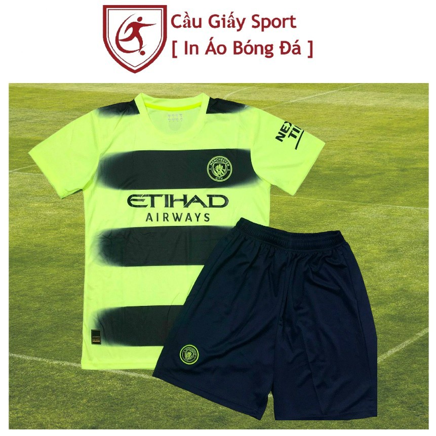 Bộ Quần Áo Bóng Đá Newest Man City Xanh Chuối