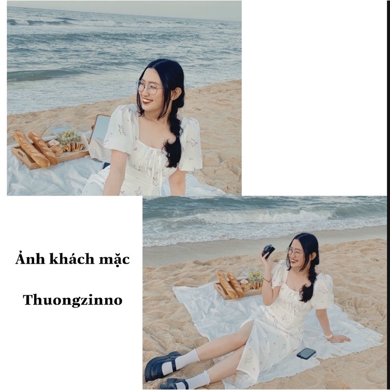 [Ảnh thật/Video]Đầm hoa thiếu nữ quyến rũ có xẻ vạt Váy hoa nhí ulzzang