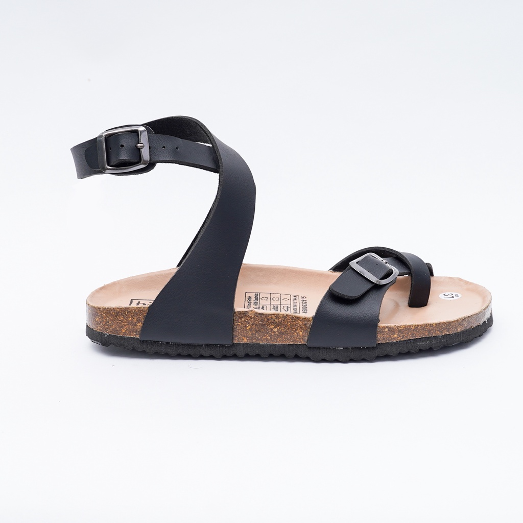 DK16-LÓT CHỐNG NƯỚC - Giày sandal đế trấu BIRKEN da bò thật nam nữ unisex, dép quai hậu xăng đan học sinh BIOLINE - D16