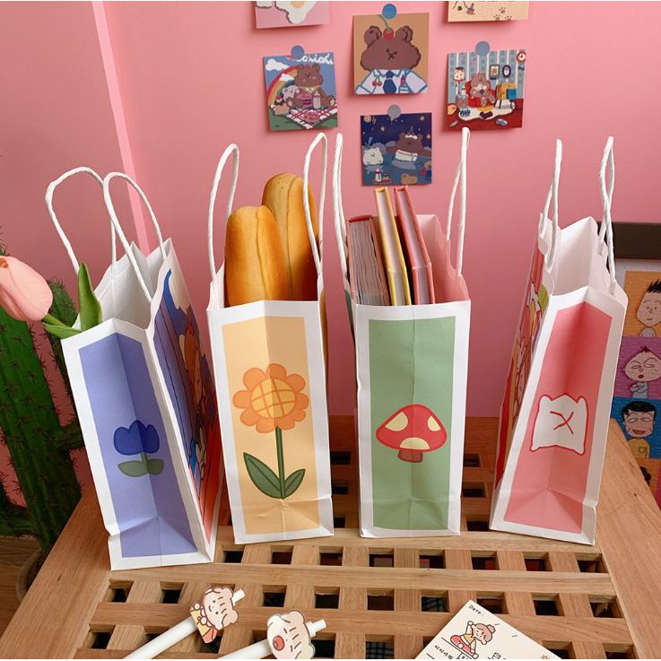 TÚI GIẤY HÌNH PHONG CÁCH HÀN QUỐC KRAFT  -  TÚI GIẤY HOẠT HÌNH  A216