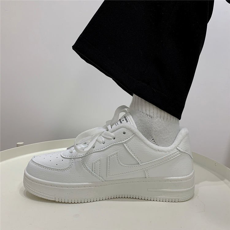 Giày thể thao nam nữ màu trắng sneaker mới nhất 2021 chất liệu da đế cao su 3cm DOZIMAX