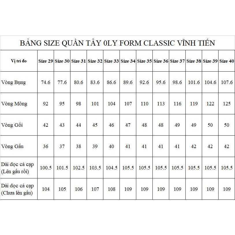 Quần âu Vĩnh Tiến