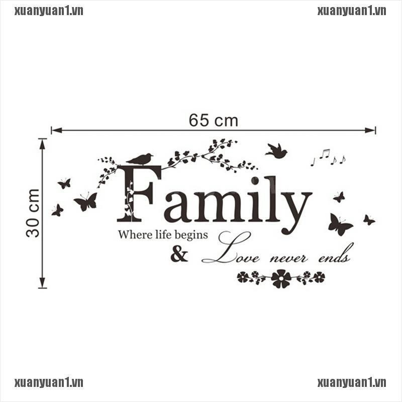 [XUANYUAN1] Sticker Vinyl Dán Tường Nghệ Thuật Tháo Rời Được Hình Câu Trích Dẫn Gia
