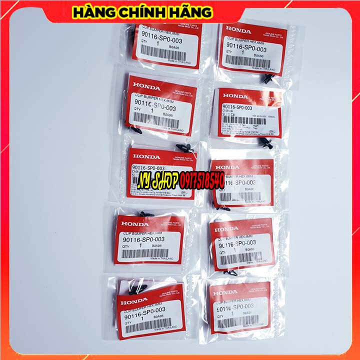 Combo Chốt Cài - Vít Nhựa Bấm 6mm Chính Hãng Honda Nhập Thái