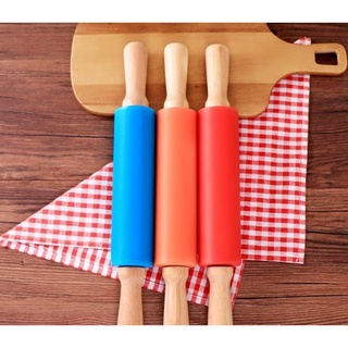 Cán lăn bột silicon có trục xoay 38x5cm