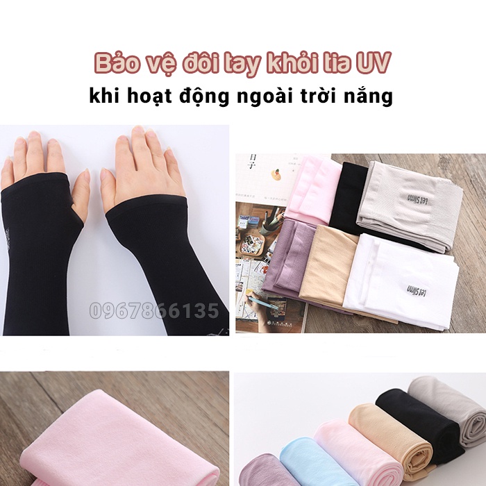 Găng tay xỏ ngón dài tay chống nắng co giãn 4 chiều Lets Slim chống tia UV cho cả nam và nữ