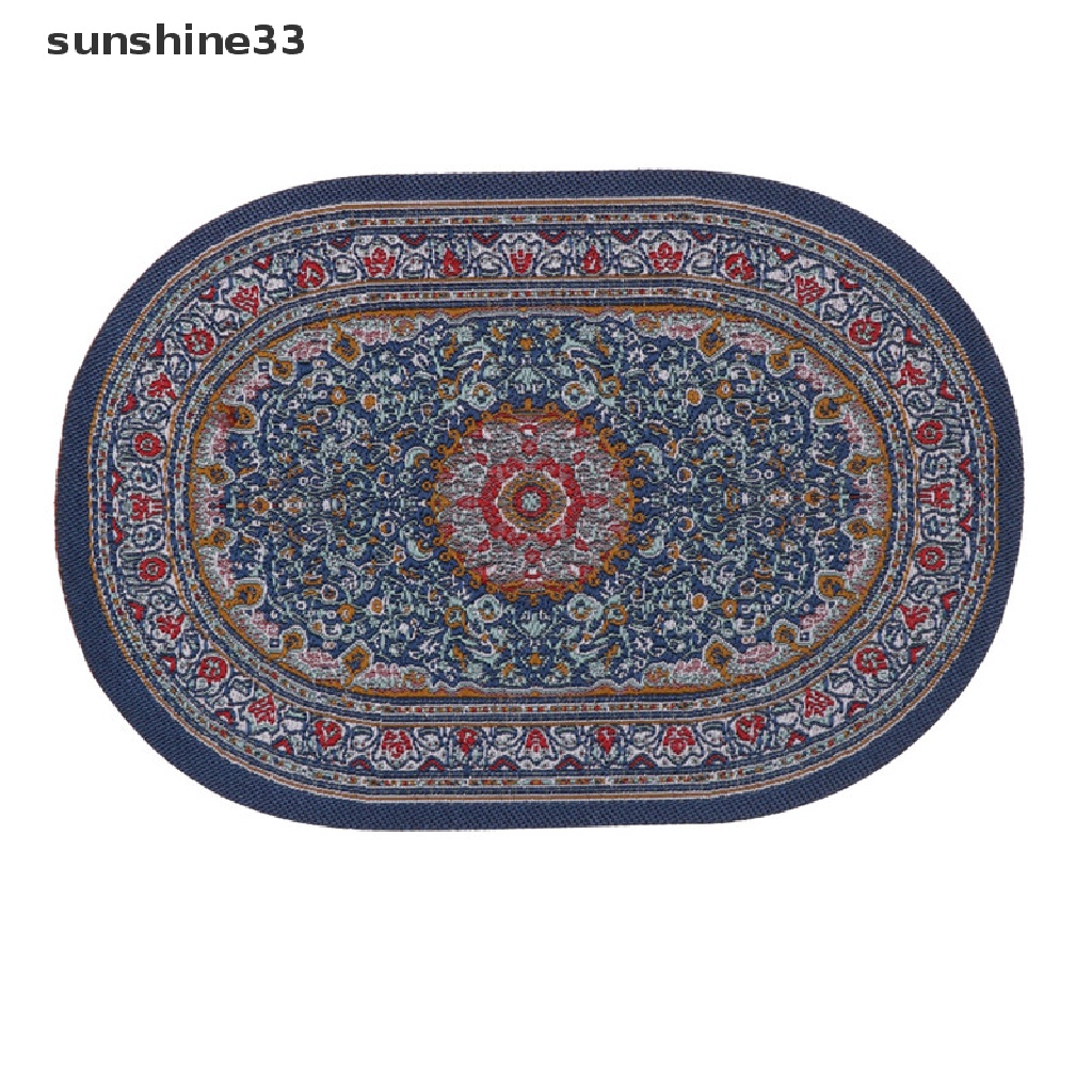 SU Doll House Carpet Dollhouse Miniatures 1:12 Accessories Mini oval carpet Miniature Dollhouse Furniture Casa Juguete Dollhouse n