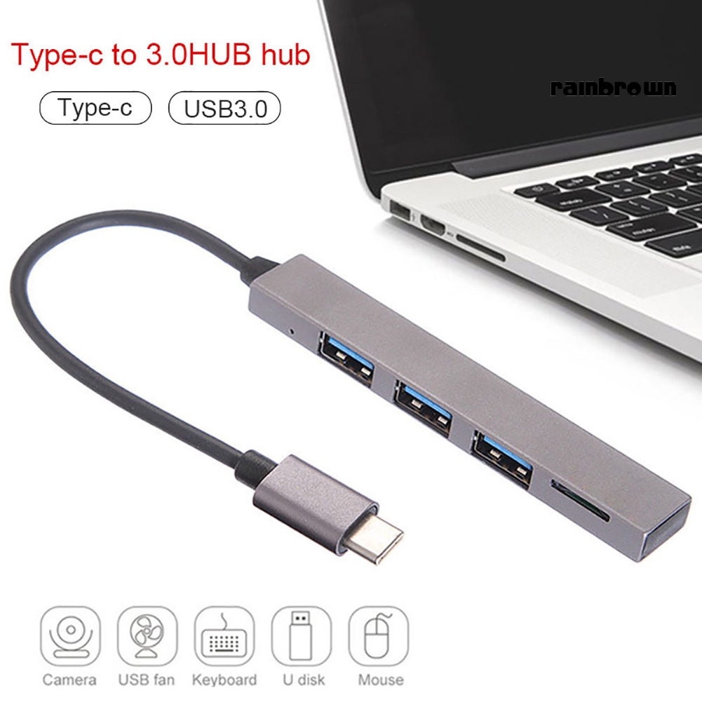 4 in 1 USB 3.1 Type-C to USB 3.0 TF Reader Slot Hub Adapter for MacBook Pro/Air | BigBuy360 - bigbuy360.vn
