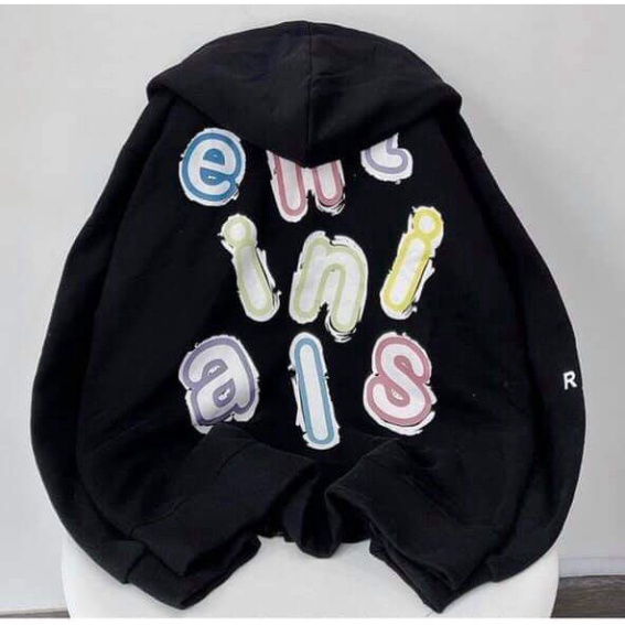 Km Áo Khoác Hoodie Tay Bồng In Chữ N Nữ  Jacket có mũ from rộng mũ hai lớp sỉ ib