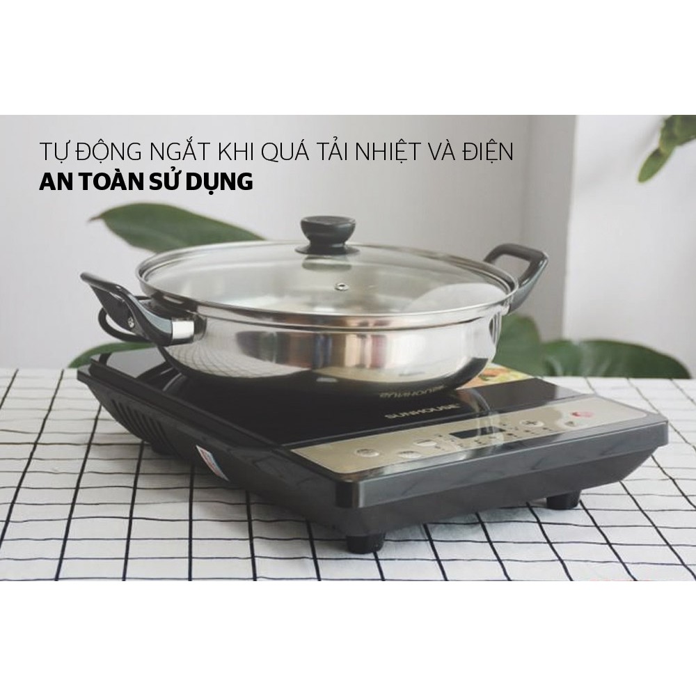 Bếp Điện Từ Cơ Sunhouse SHD6148 / SHD6160 - Tặng Kèm Nồi Lẩu