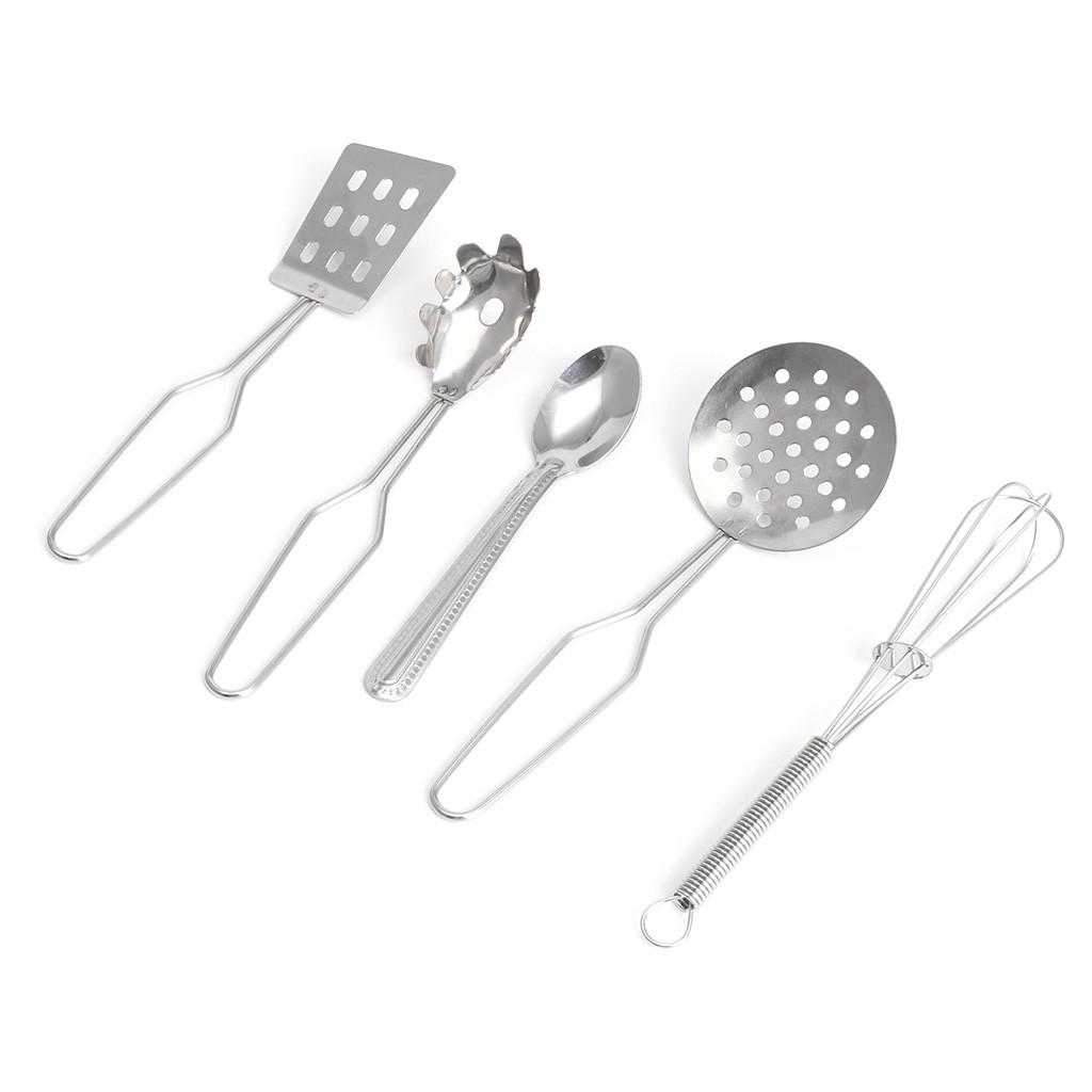 Set đồ chơi mô phỏng dụng cụ nhà bếp bằng inox gồm 16 món mini