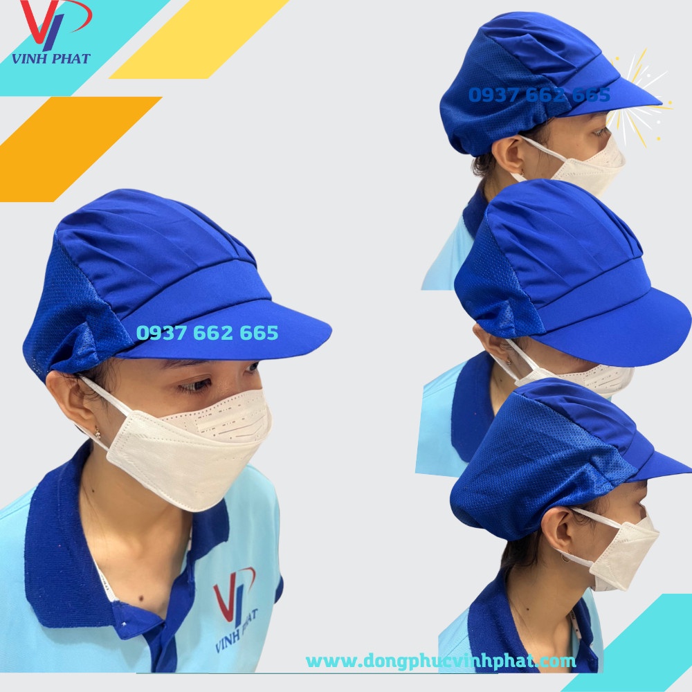 Nón Vải Lưới Trùm Tóc Màu Xanh Chế Biến Thực Phẩm Thủy Sản - Mũ Trùm Tóc - Vĩnh Phát