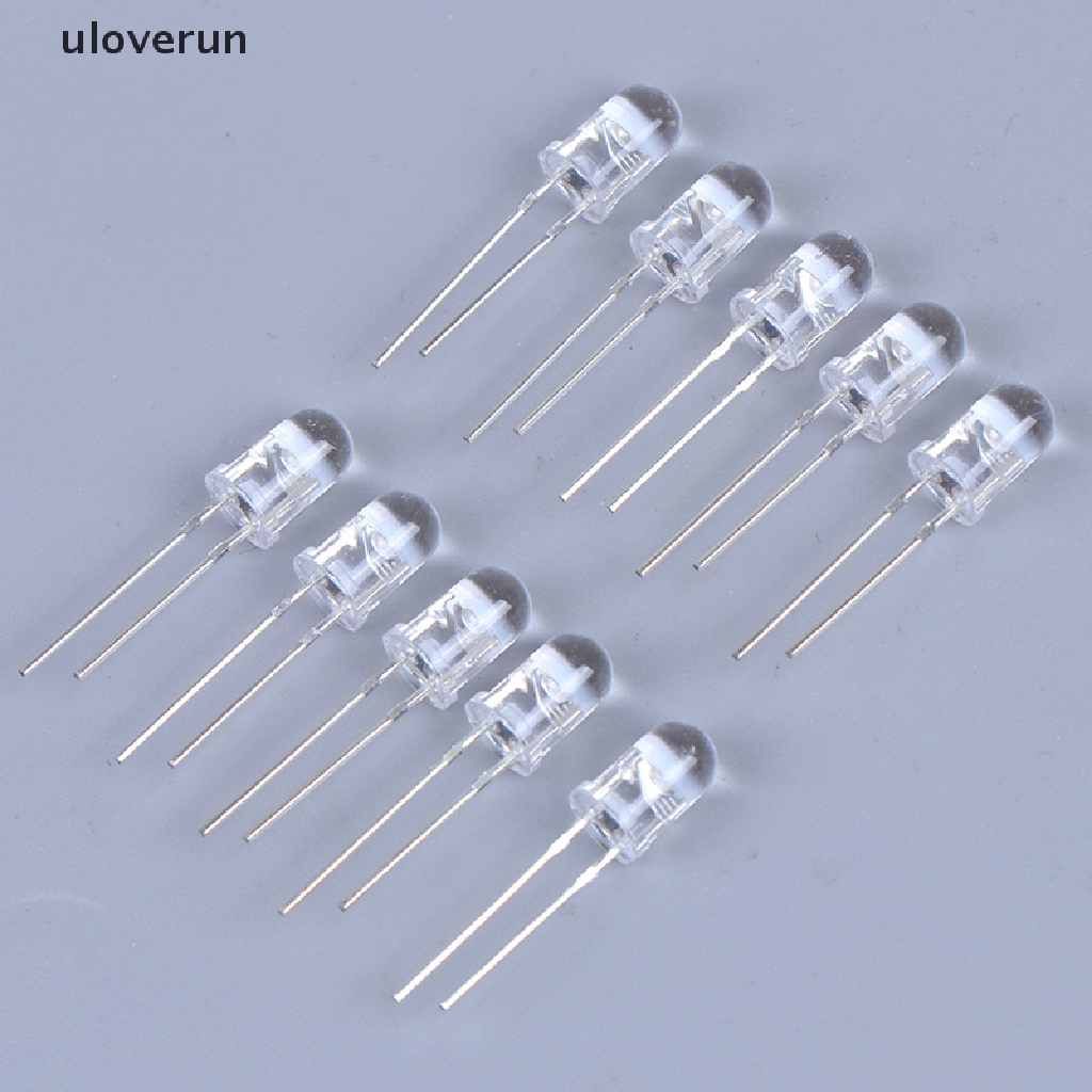Set 100 Đèn LED Diode 5mm Ánh Sáng Trắng / Xanh Lá / Đỏ / Xanh Dương / Vàng Chuyên Dụng
