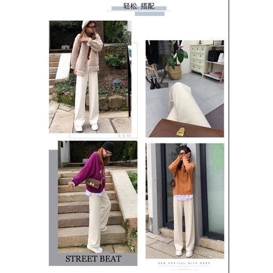 Quần Tăm nhung Lót Lông ấm áp mùa đông  ,ulzzang  thời trang cạp lưng chun 2 Màu kèm bảng size Chi tiết