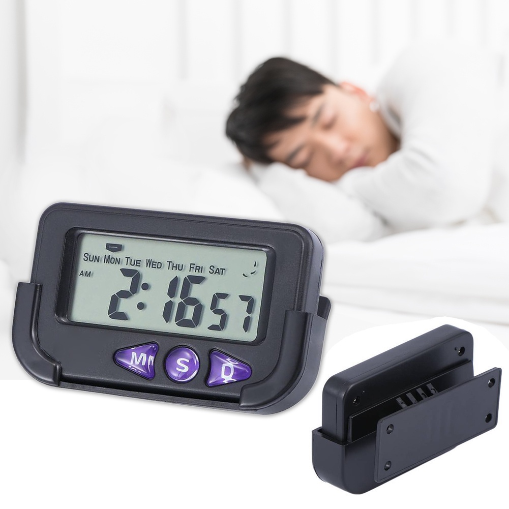 Đồng Hồ Điện Tử Mini Hiển Thị Ngày Giờ Tự Động Cho Xe Hơi