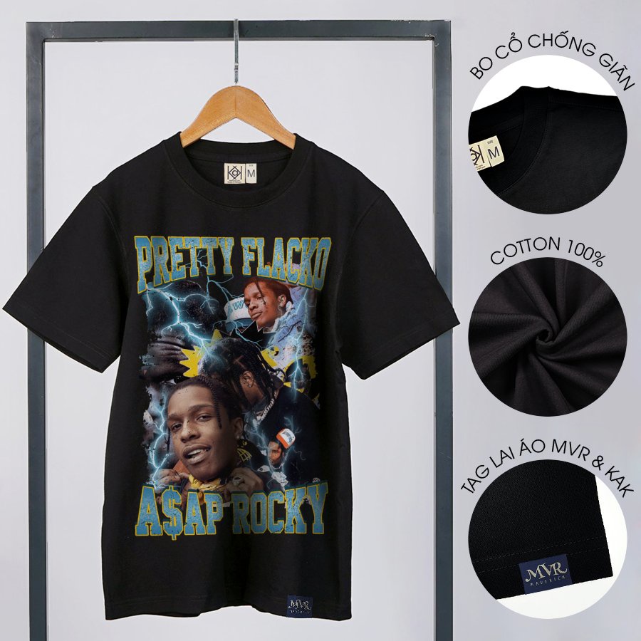 Áo thun hip hop rapper Pretty Flacko và Asap Rocky nam nữ phông unisex phong cách cực chất tay lỡ local brand MVR BB4309