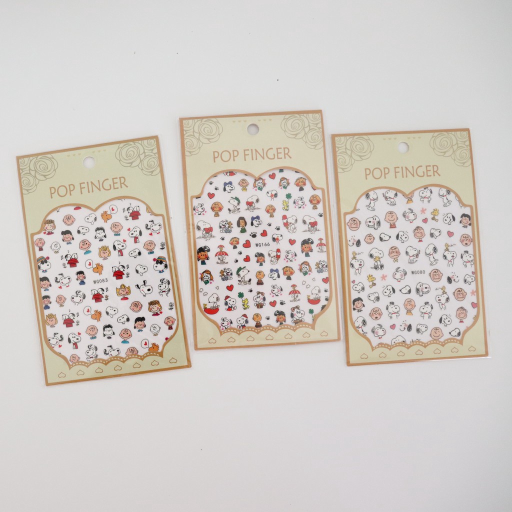 Nhãn dán trang trí móng tay hình cún snoopy dễ thương | BigBuy360 - bigbuy360.vn