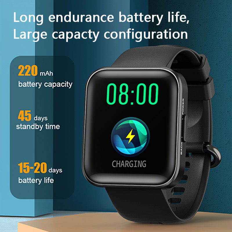 Utelite new C17 sports smart watch 1.71 inch square screen Ip68 waterproof long time standby dynamic facial heart rate blood pressure monitoring fitness tracker