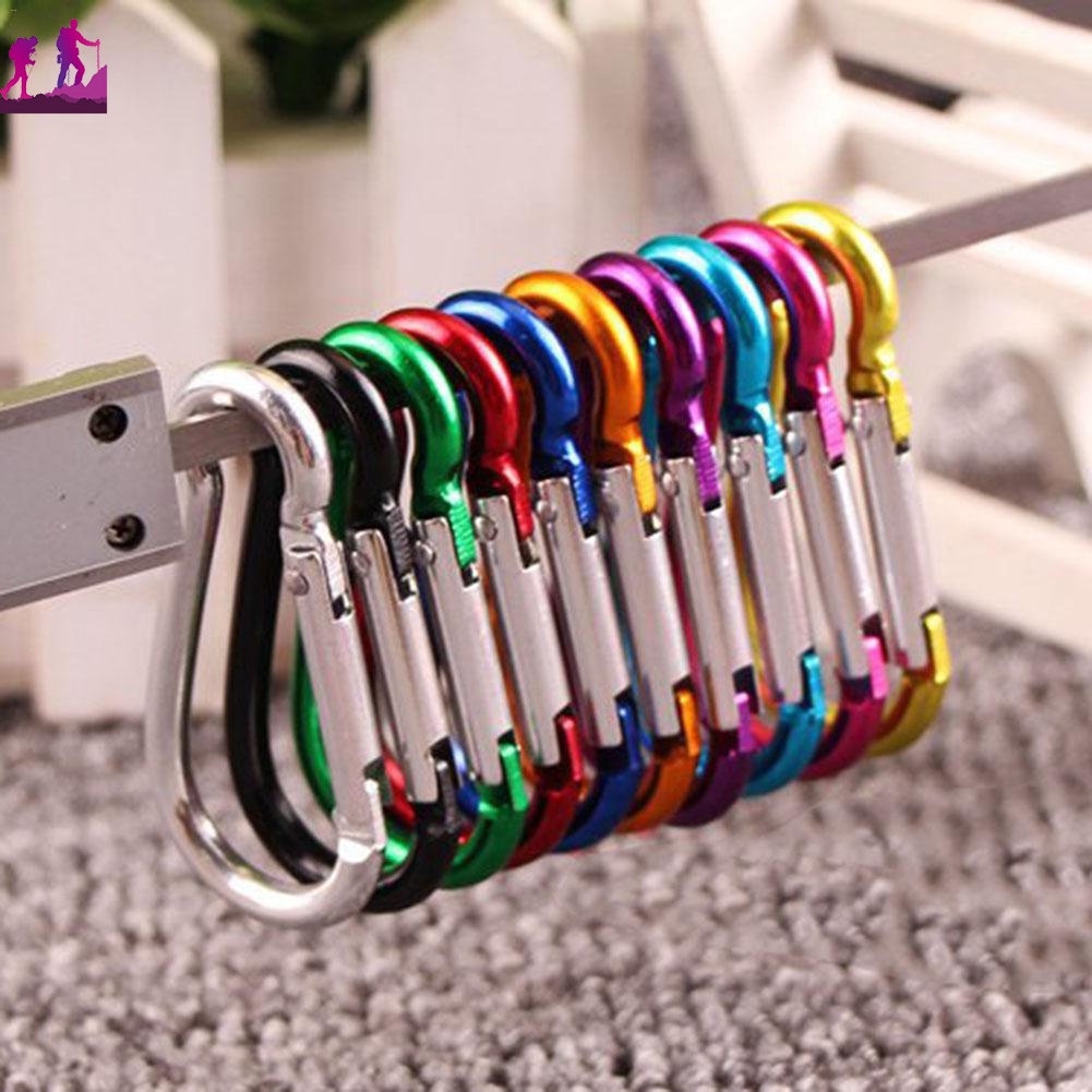 Móc Khóa Carabiner Hình Chữ D Bằng Hợp Kim Nhôm Có Móc Khóa Tiện Dụng