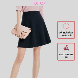 Chân váy xòe công sở HATOP vải tuyết mưa loại 1 màu đen CVXD007