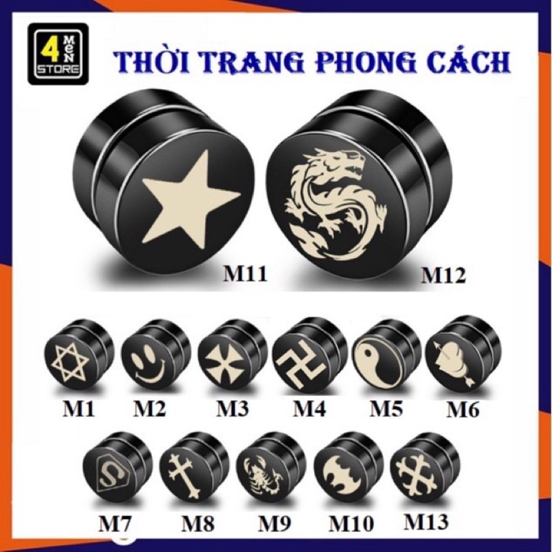 khuyên tai nam châm titan