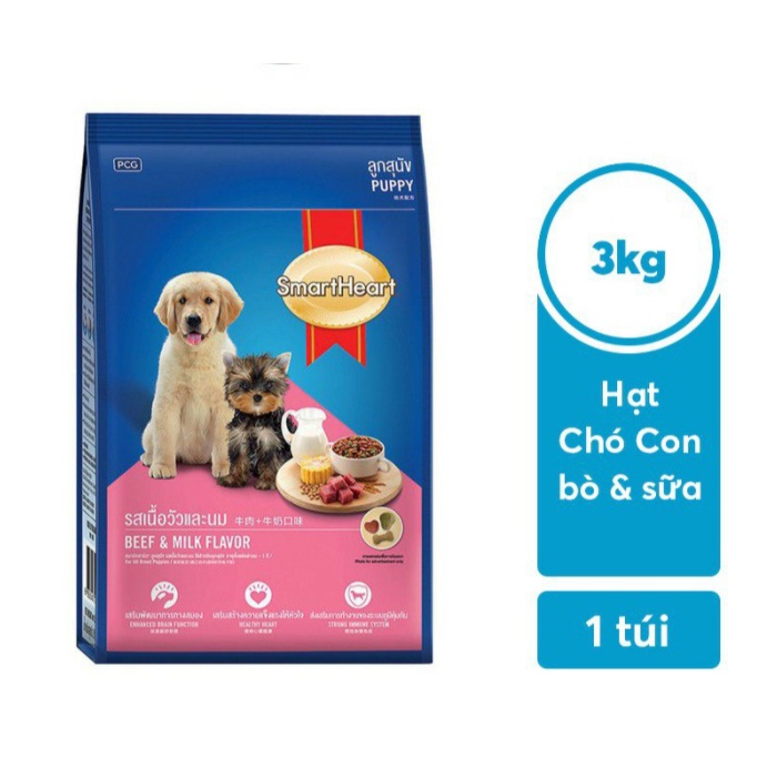 Thức ăn hạt khô cho chó SMARTHEART 3kg